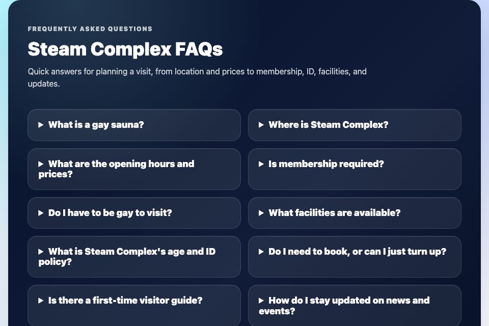 Steam Complex FAQs section preview