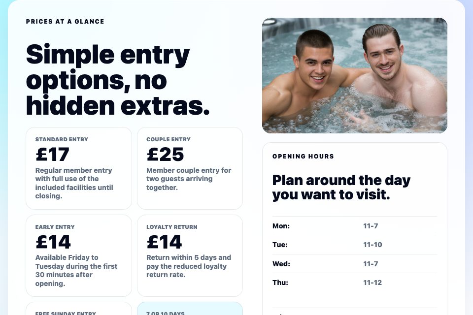Prices at a glance section preview